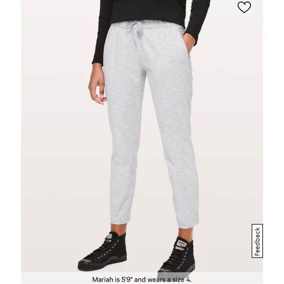 Lululemon on the fly gray marled everyday cropped pants - Picture 1 of 12